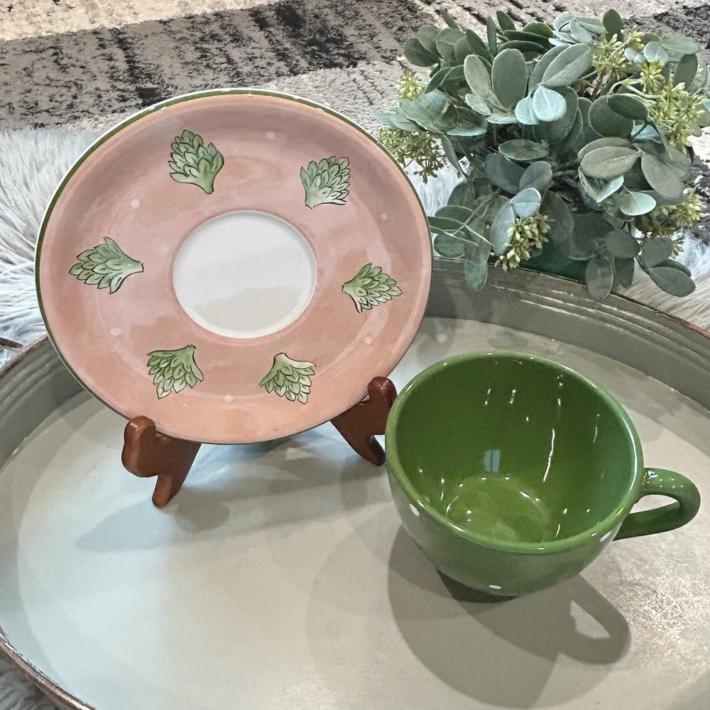 Bois D'Arc Tutti Fruitti by‎ Essex Collection Cup & Saucer Set- Artichoke Design